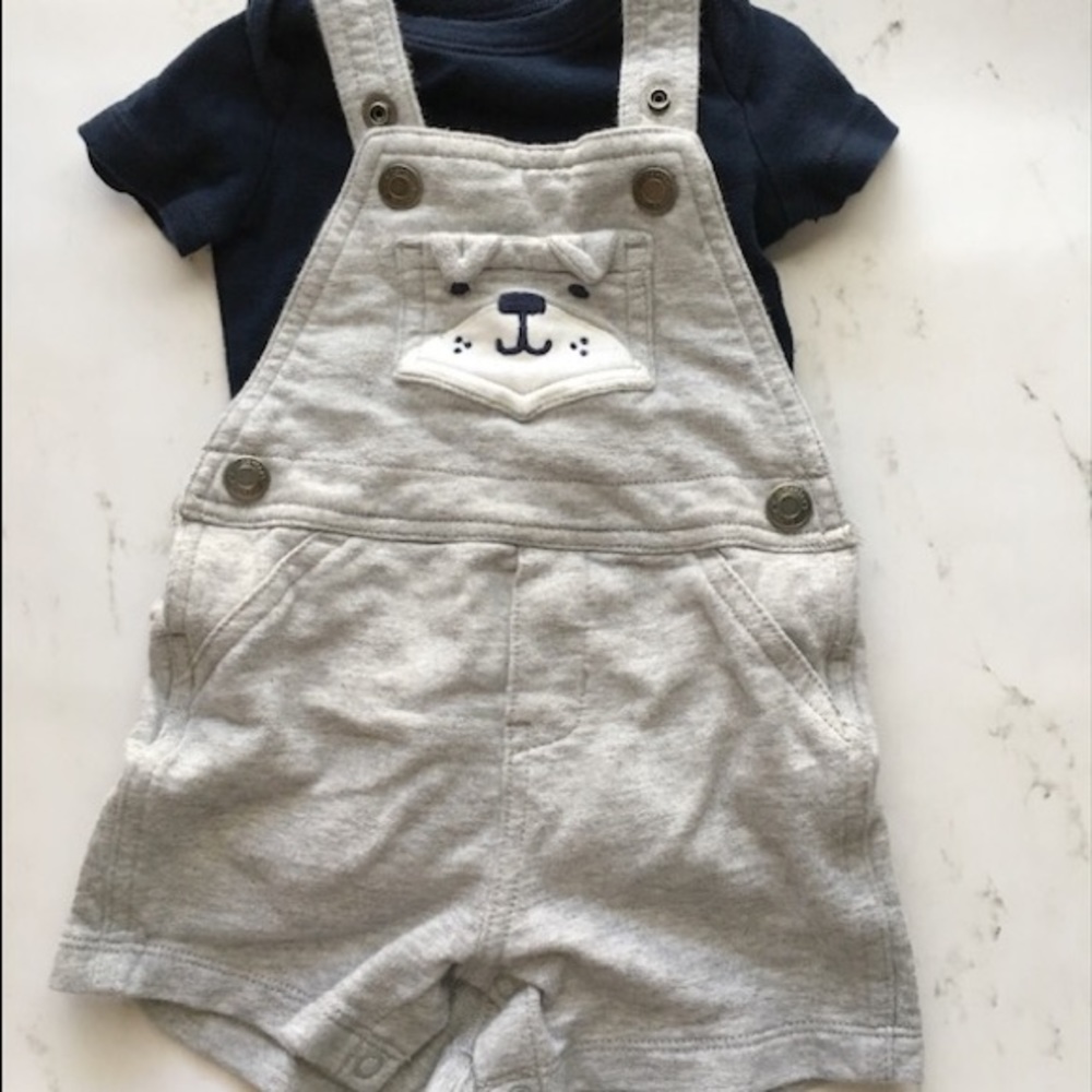 Carter’s puppy snap overalls 6 mo